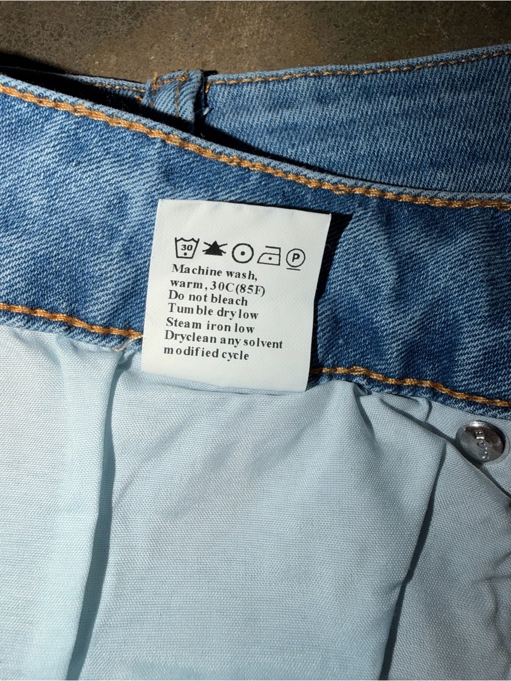 Sidefeel NWOT Size 16 Wide Leg Jeans Light Wash Cuffed Hem Drawstring - Picture 10 of 12